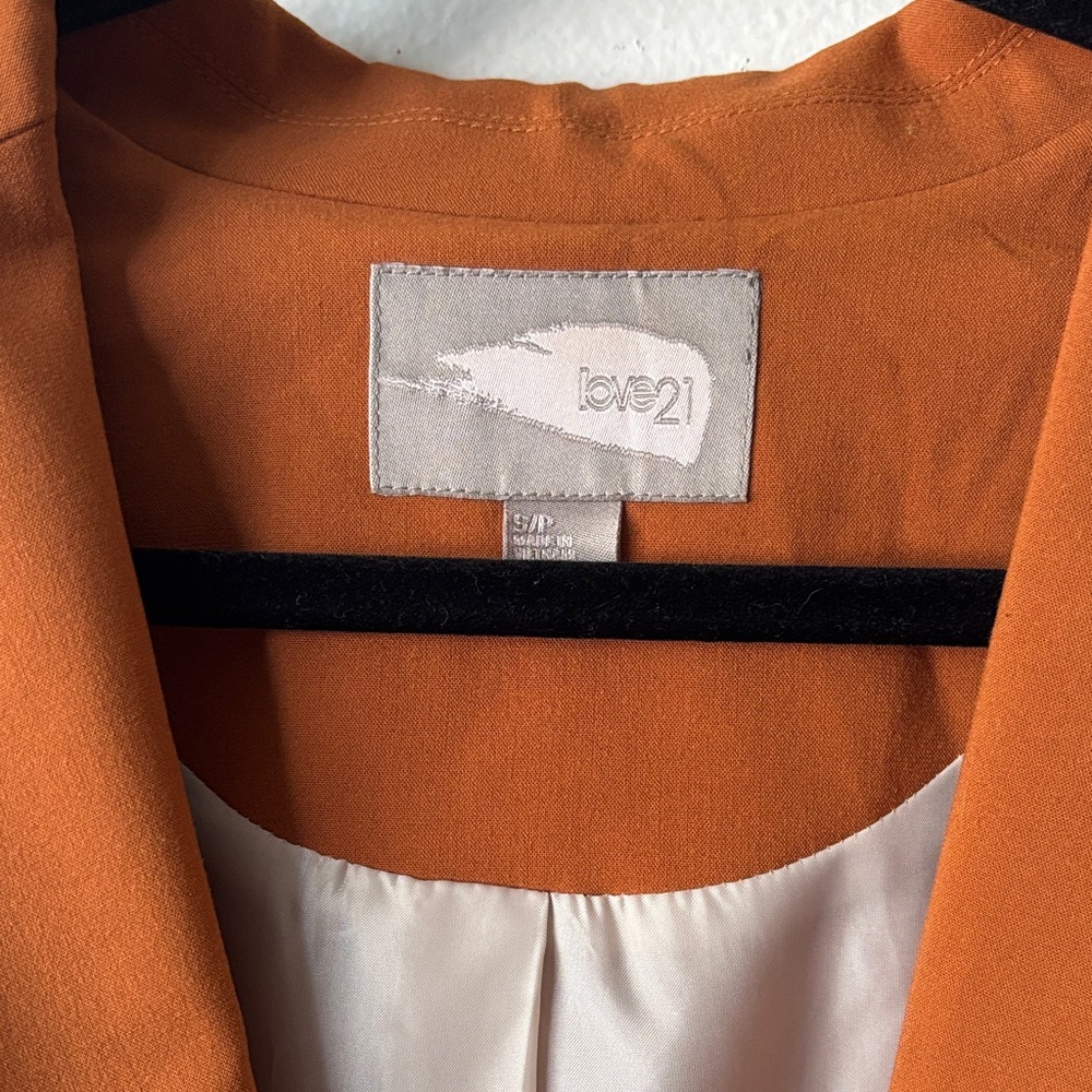 Rust Single-Button Blazer Jacket - Small - image 2